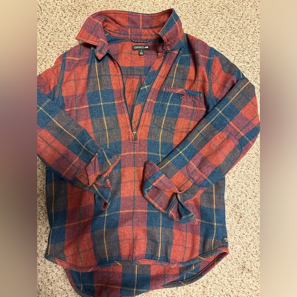 Toad & Co Women’s Flannel Re-Form top sz Small - Picture 1 of 5